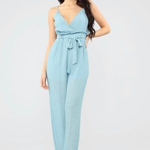 Baby Blue Spaghetti Strap Jumpsuit